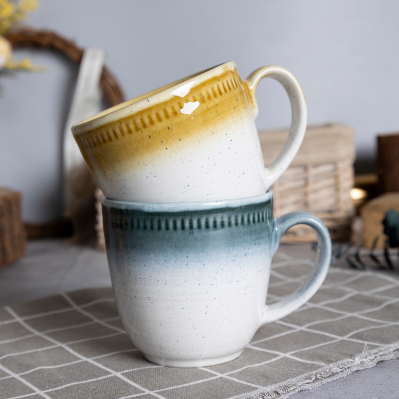 Happy Go 12oz/350ml Stoneware Mug Reactive Glaze With Speckles