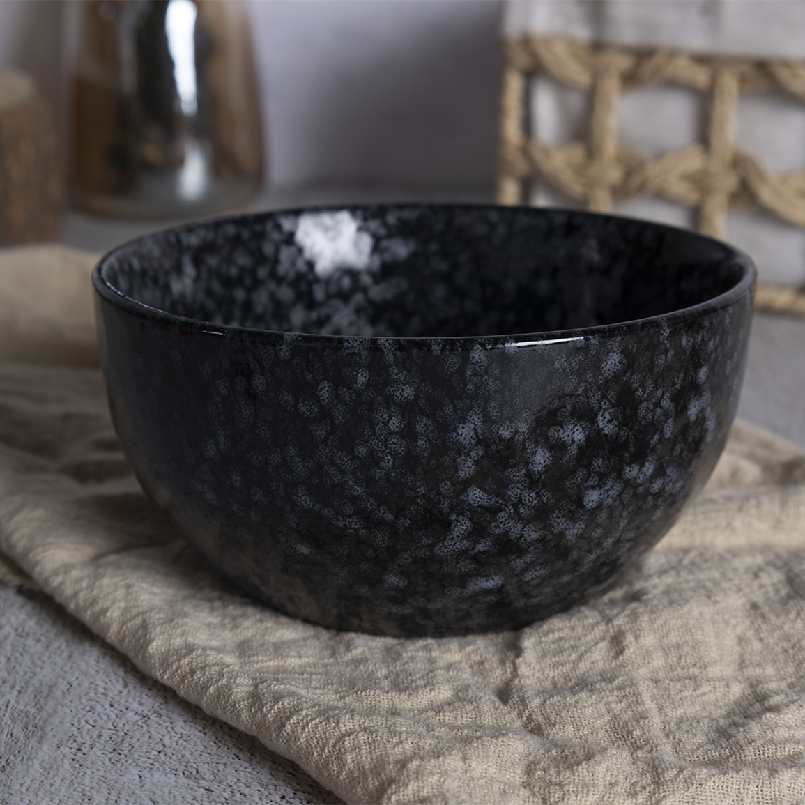 Happy Go White Porcelain 13.5CM BOWL WITH REACTIVE GLAZE