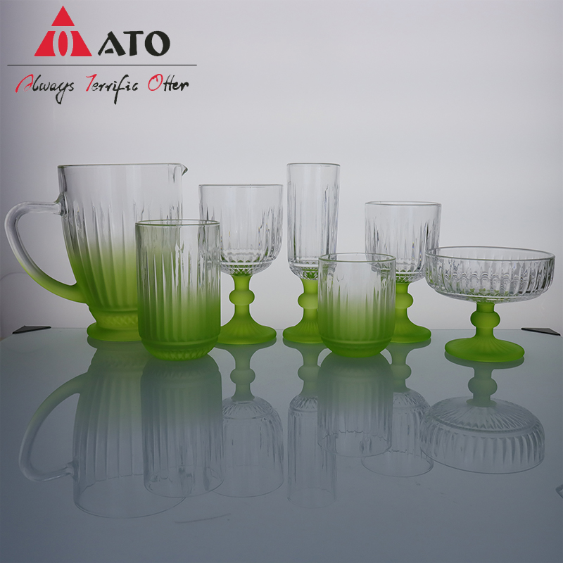 Customized water wave pattern color Crystal Colored Stemmed Wine Glasses