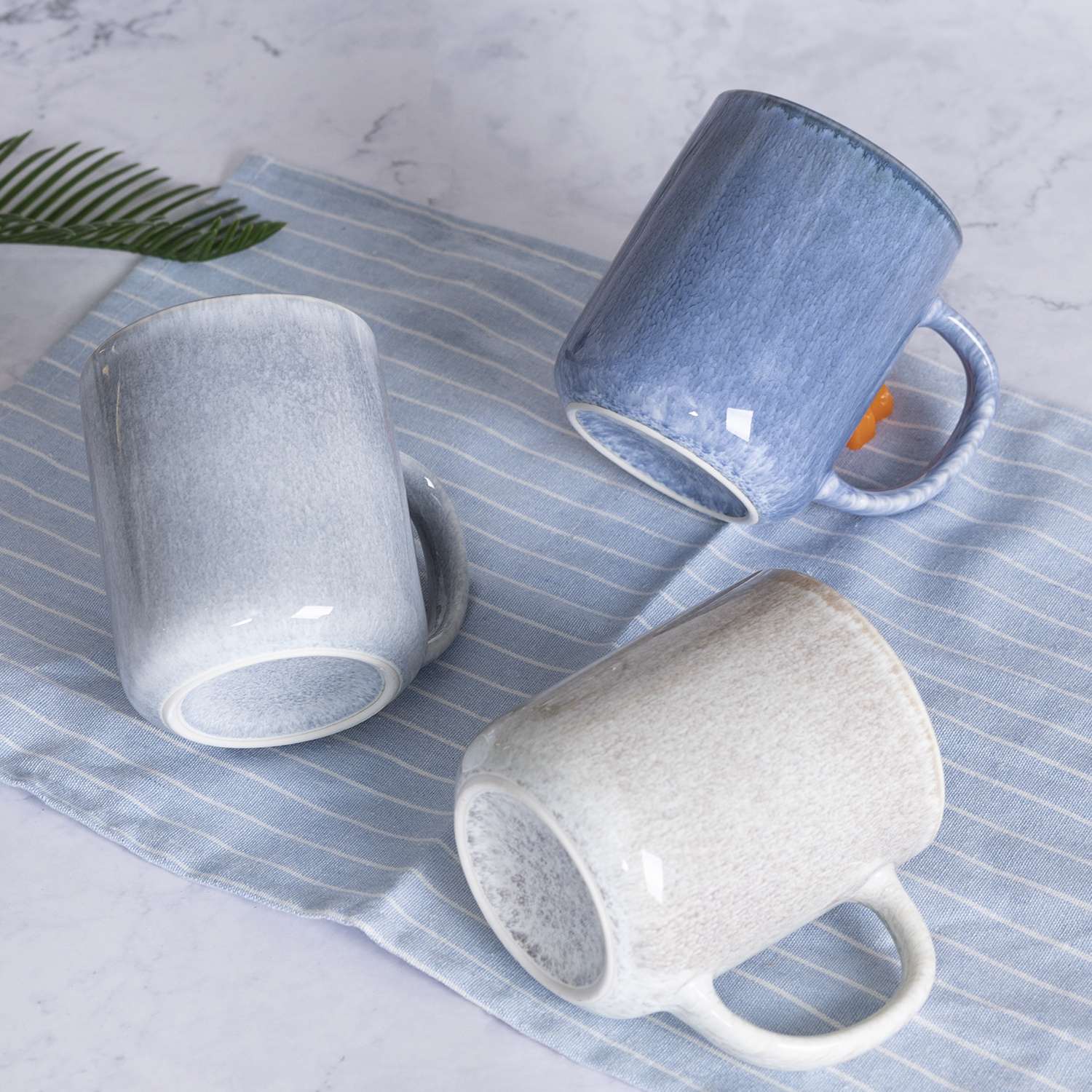 Happy Go Ceramic Porcelain 12OZ MUG WITH REACTIVE GLAZE