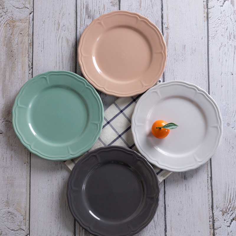10.5" Plate With Embossment ,glossy Glaze