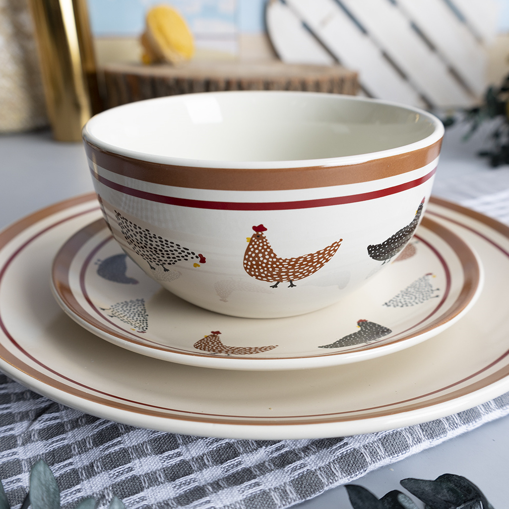 Happy Go Stoneware 14CM 5.6"BOWL WITH DECAL