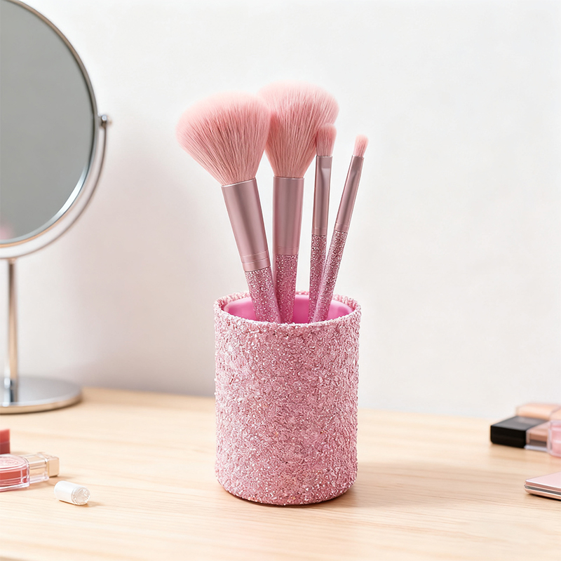 Kit brushes with organizer miniso synthetic roses 4 pieces