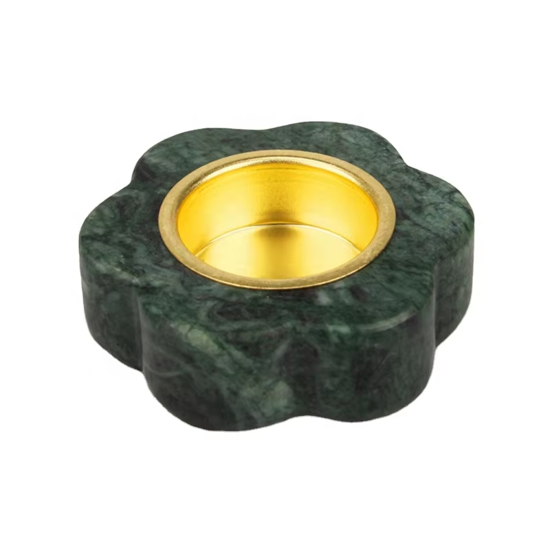 Customization Modern Natural Stone Marble Flower Candle Holder，marble craft