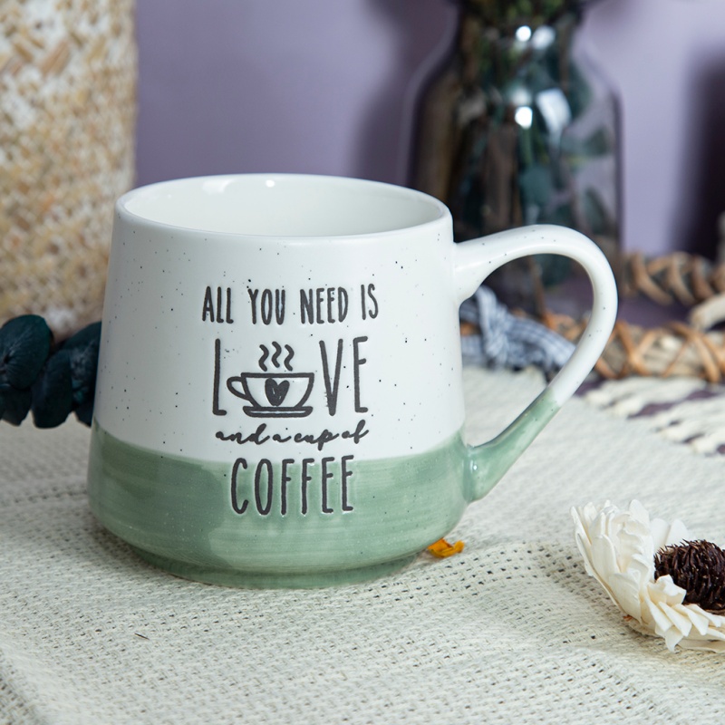 17oz Half-Dipped Glazed Stackable Mug – Modern Typography Ceramic