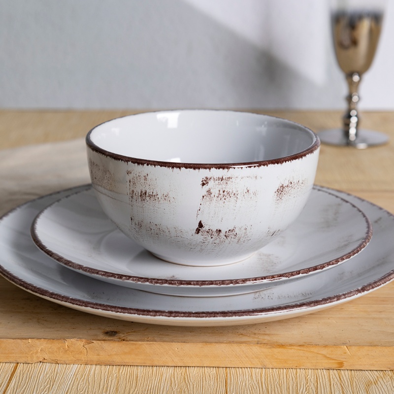 21cm Salad Plate With Brushed Pattern And Rim