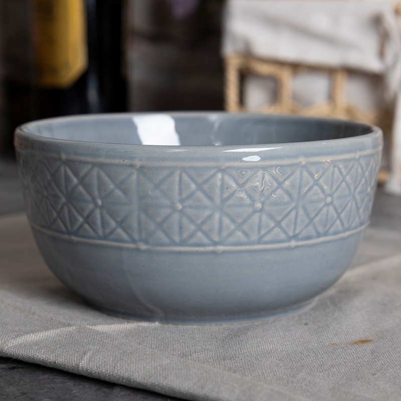 Happy Go 14.4cm/23oz/650ml Bowl Reactive Glaze With Speckles And Embossed