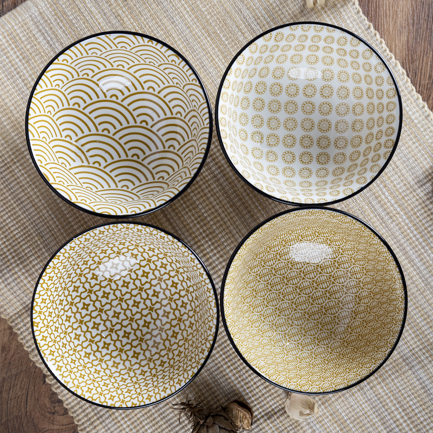 Happy Go PORCELAIN 15.5CM / 11.5CM BOWL WITH ONE COLOR PAD PRINTING AND COLOR RIM