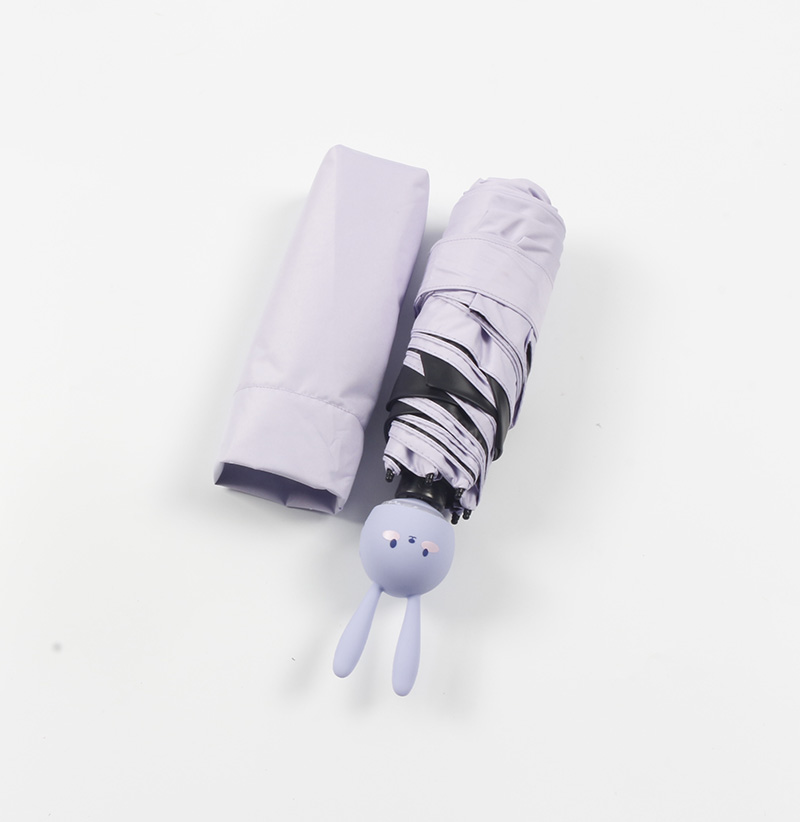 Rabbit style telescopic handle four folding umbrella