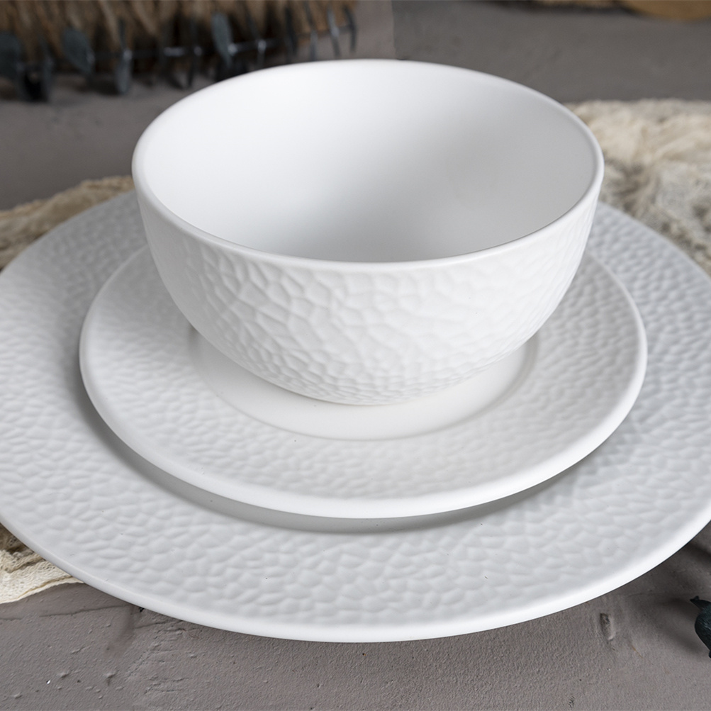 Happy Go Stoneware 14.4CM BOWL EMBOSS PATTERN WITH MATT FINISH