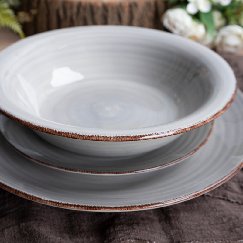 Happy Go 18pcs Dinner Set In Color Box (27cm Plates, 19.5cm Plates, 21.5cm Soup Bowls，each 6 Pcs）