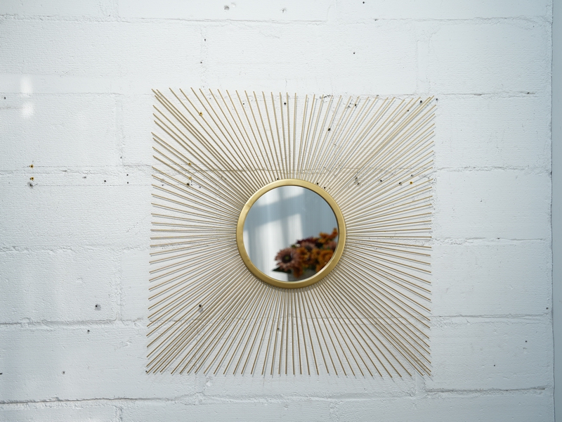 Gold Metal Sun-shaped Wall-mounted Mirror wall mirror,mirrors