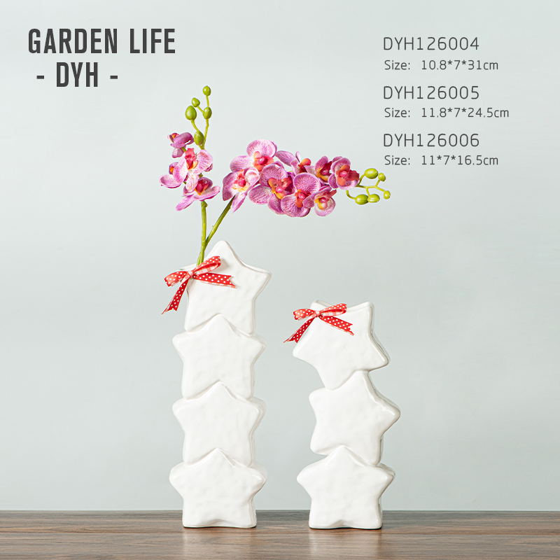 Multi style connected star bow art combined with white cloud soil exquisite creative flower pot