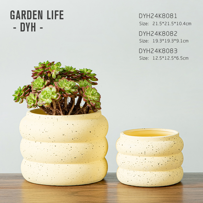 Sand Noodles Series Spray Paint Multi Layer Cream Series Flower Pot