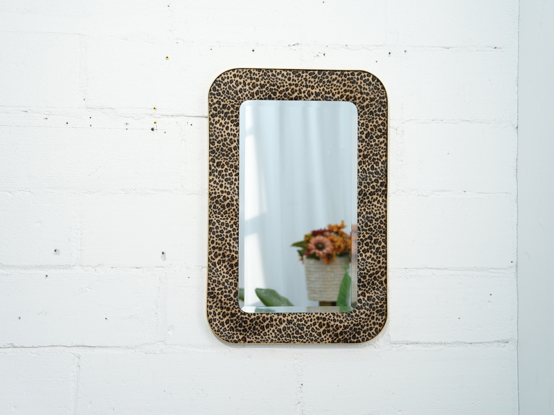 Leopard Print Rectangular Wall-mounted Mirror