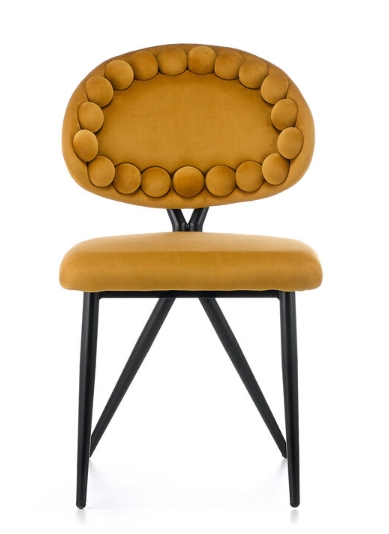 Romance Dining chair Fabric leisure chair with black powder coating legs banquet chair