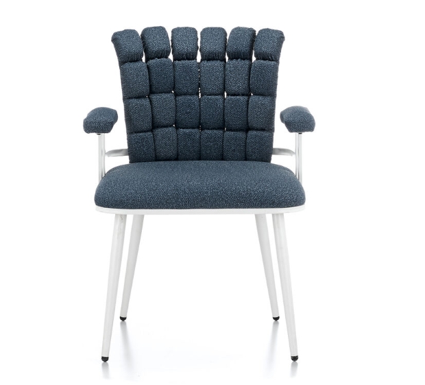 Romance Dining chair Fabric leisure chair with black powder coating legs banquet chair