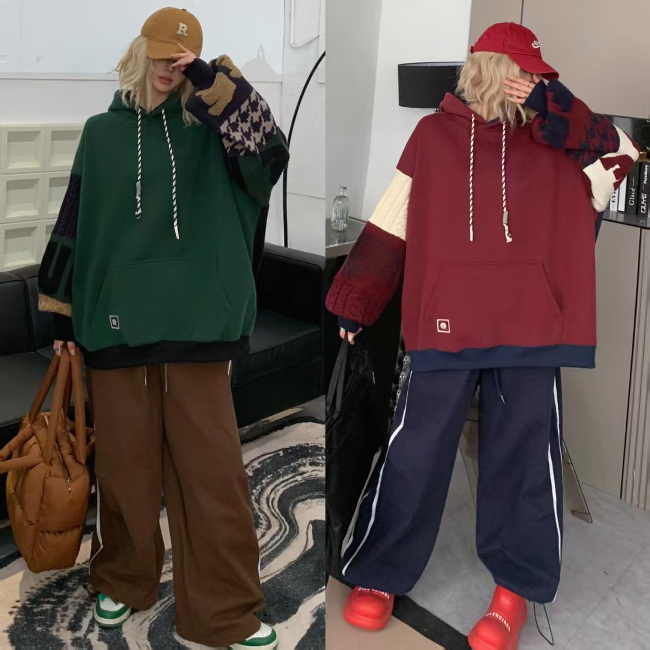 Y2K Hippp Streetwear Knitted Fleece Hoodies [EU size]