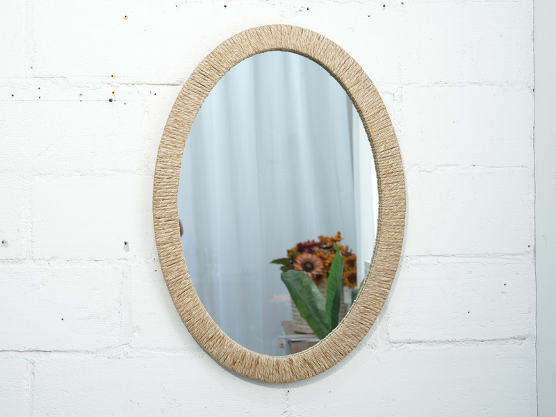 Paper Rope Oval Wall-mounted Mirror