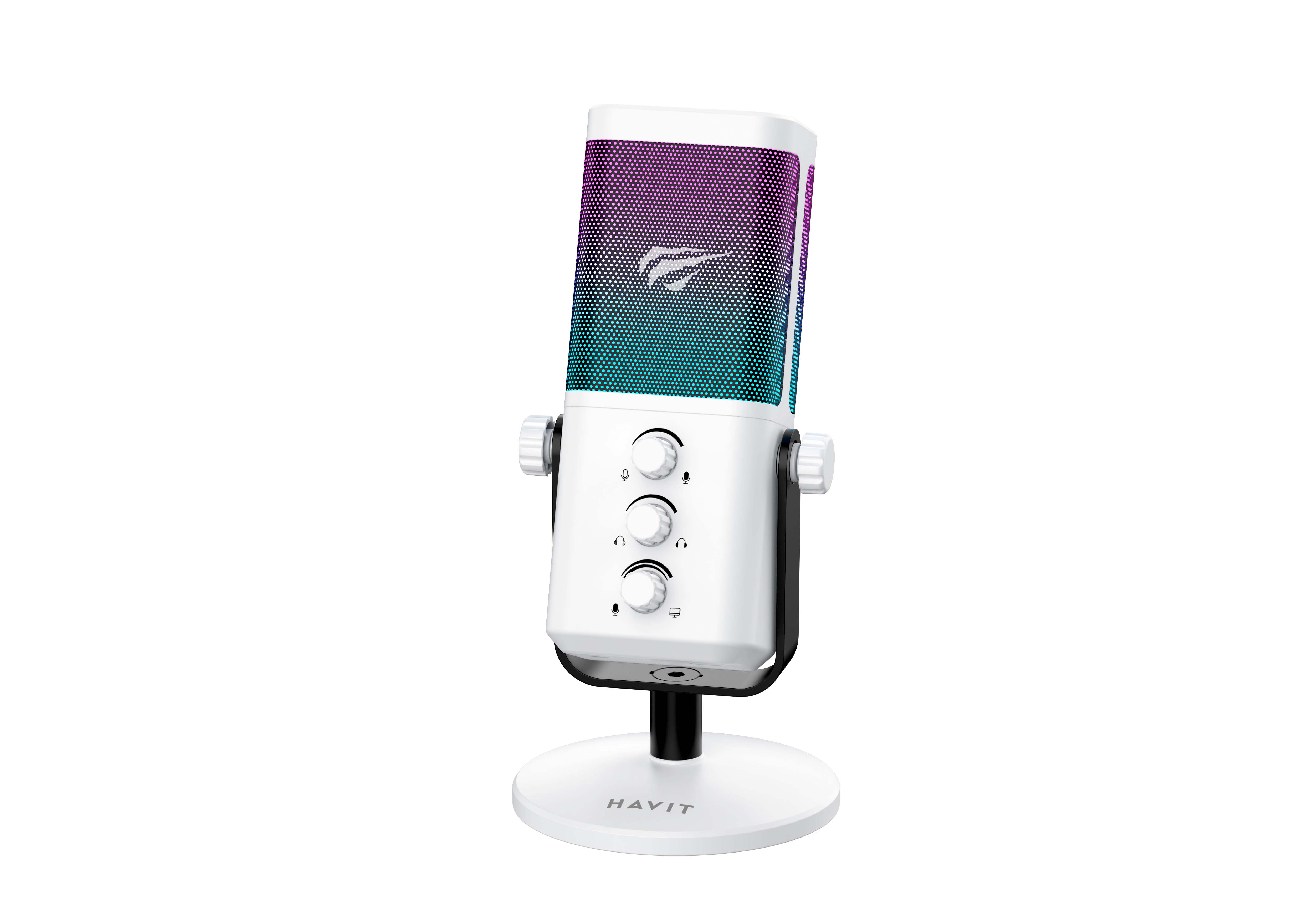 HAVIT GK65 Gaming Live Microphone with RGB Light short touch mute key Noise Reduction