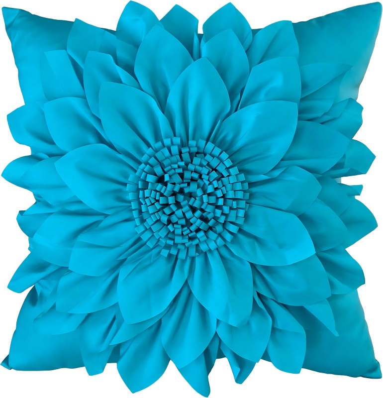 3D Sunflower Decorative Throw Pillow Covers for Bed Sofa Couch Car, Accent Floral Taffeta Cushion