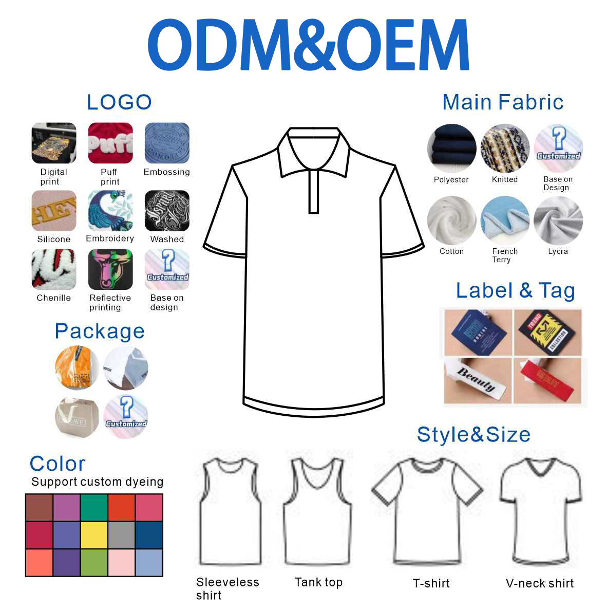 Customized polo shirts for US/EU/AU marketing