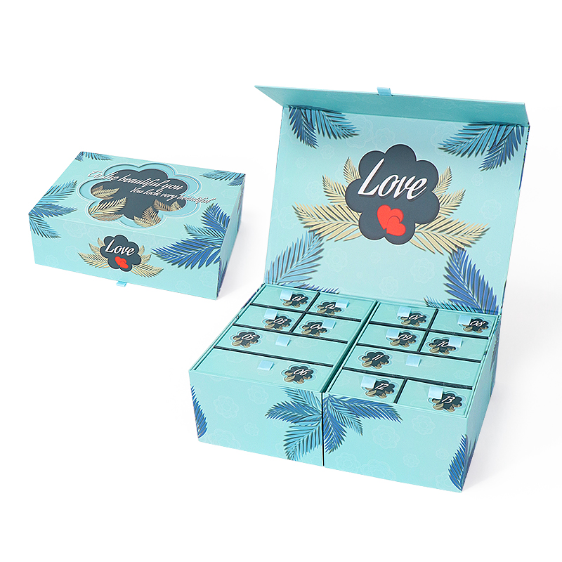 Double-layer Flip Lid Rotating Advent Calendar Gift Box