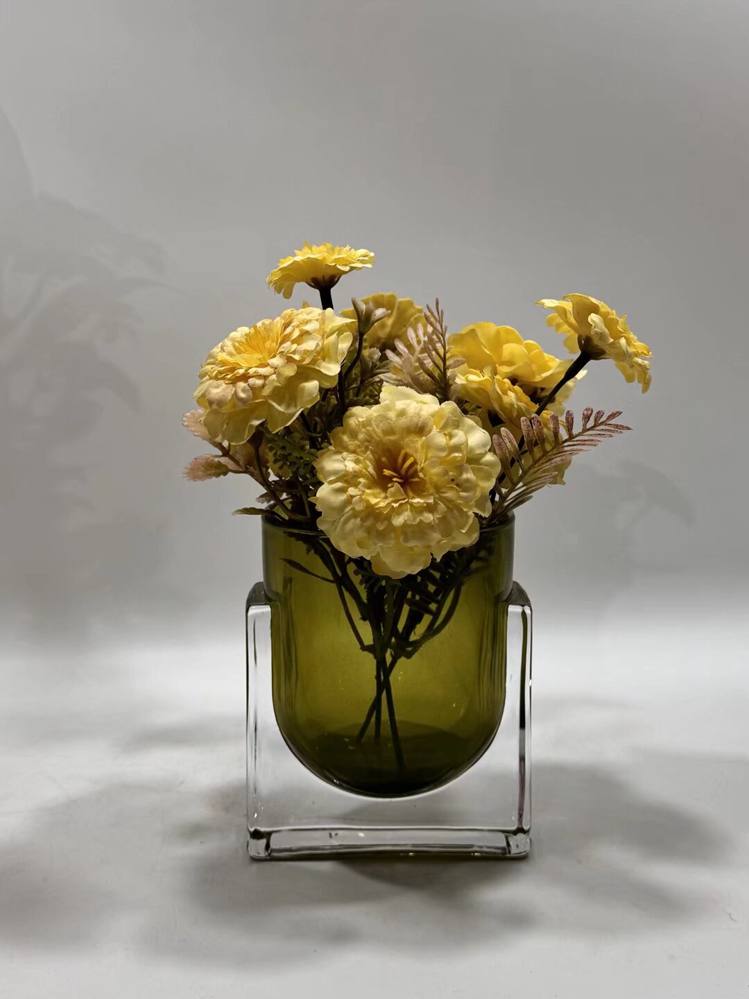 Design sense geometric glass wine glasses simulation floral ornaments