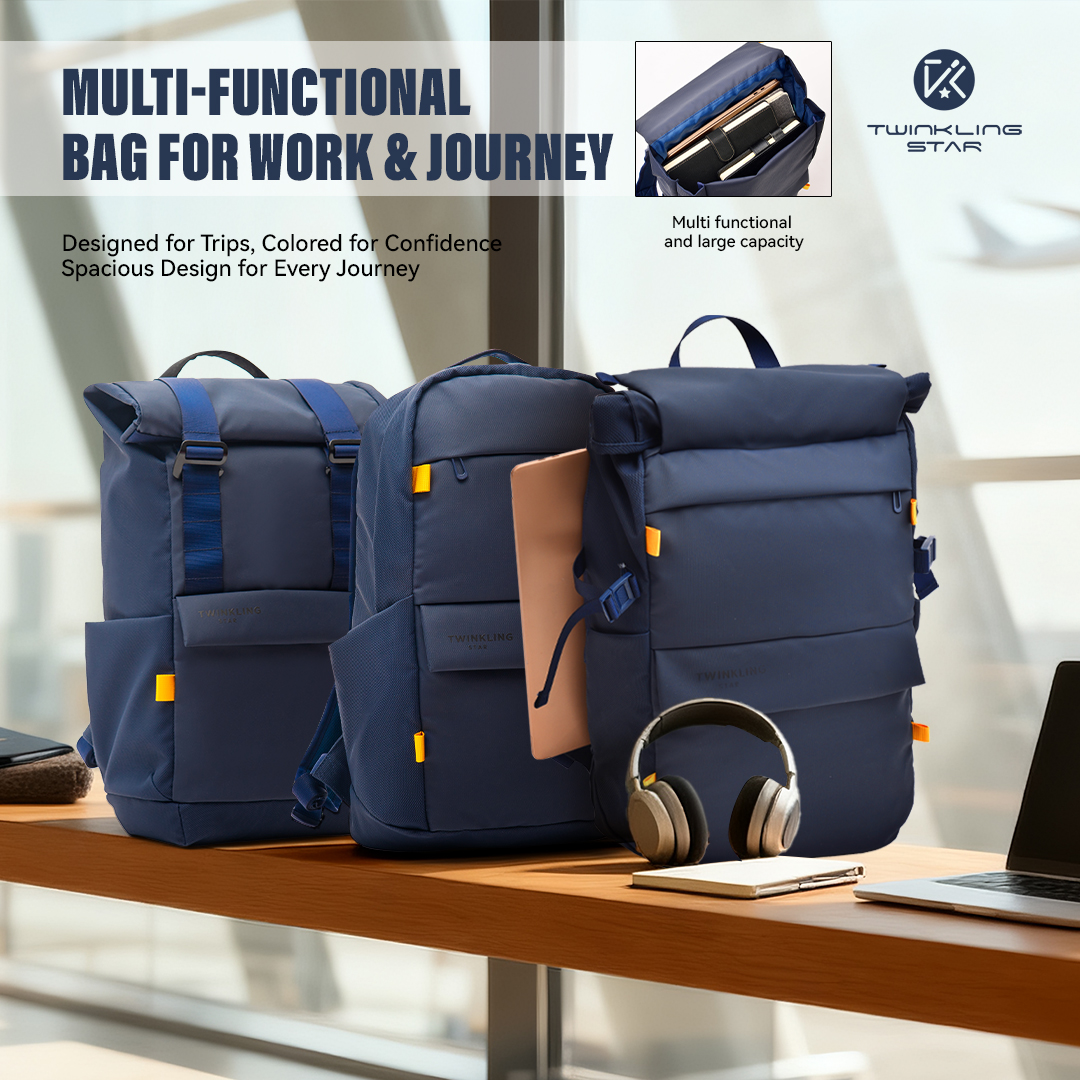 Blue business backpack large capacity travel backpack simple laptop backpack series