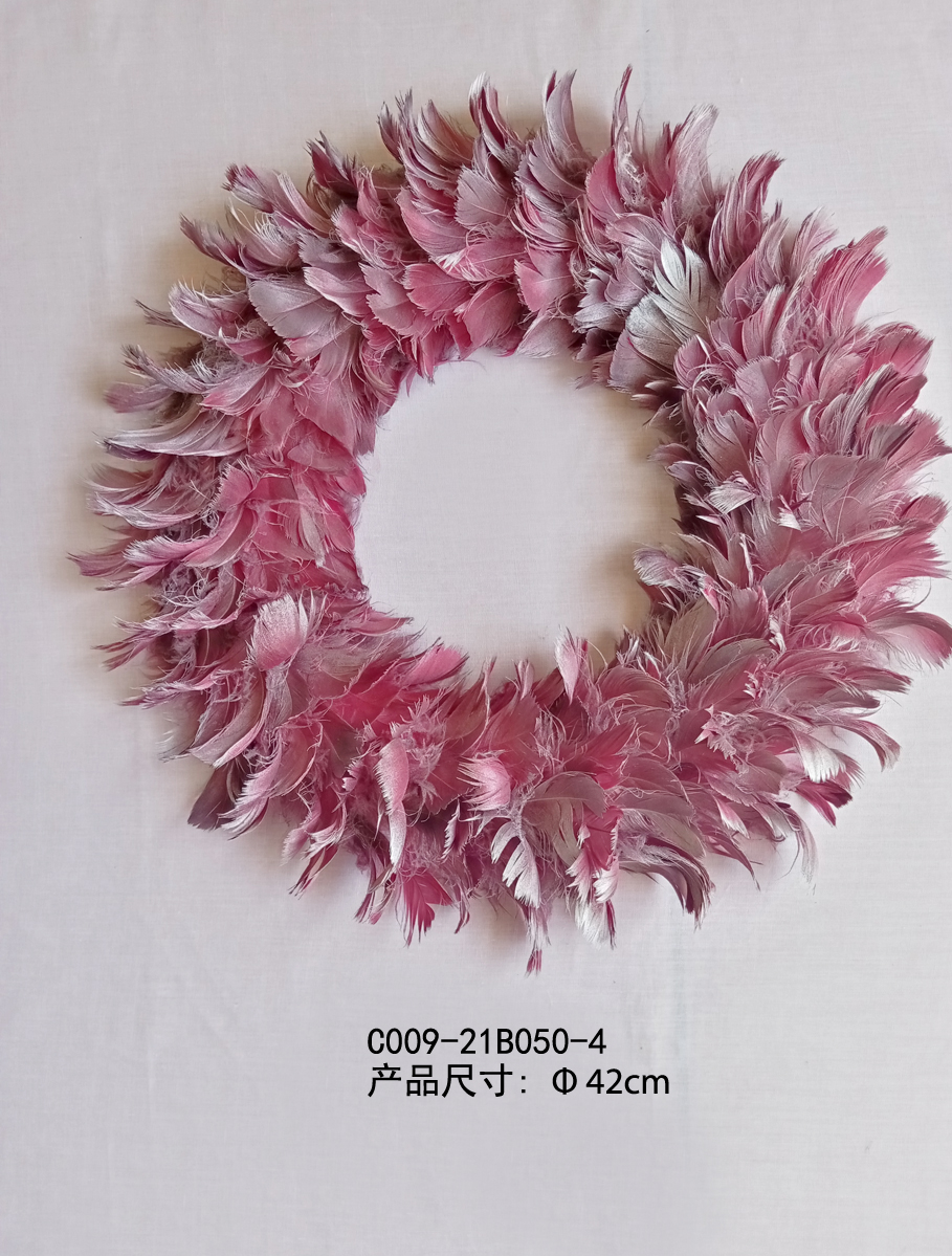 Pink Feather Wreath