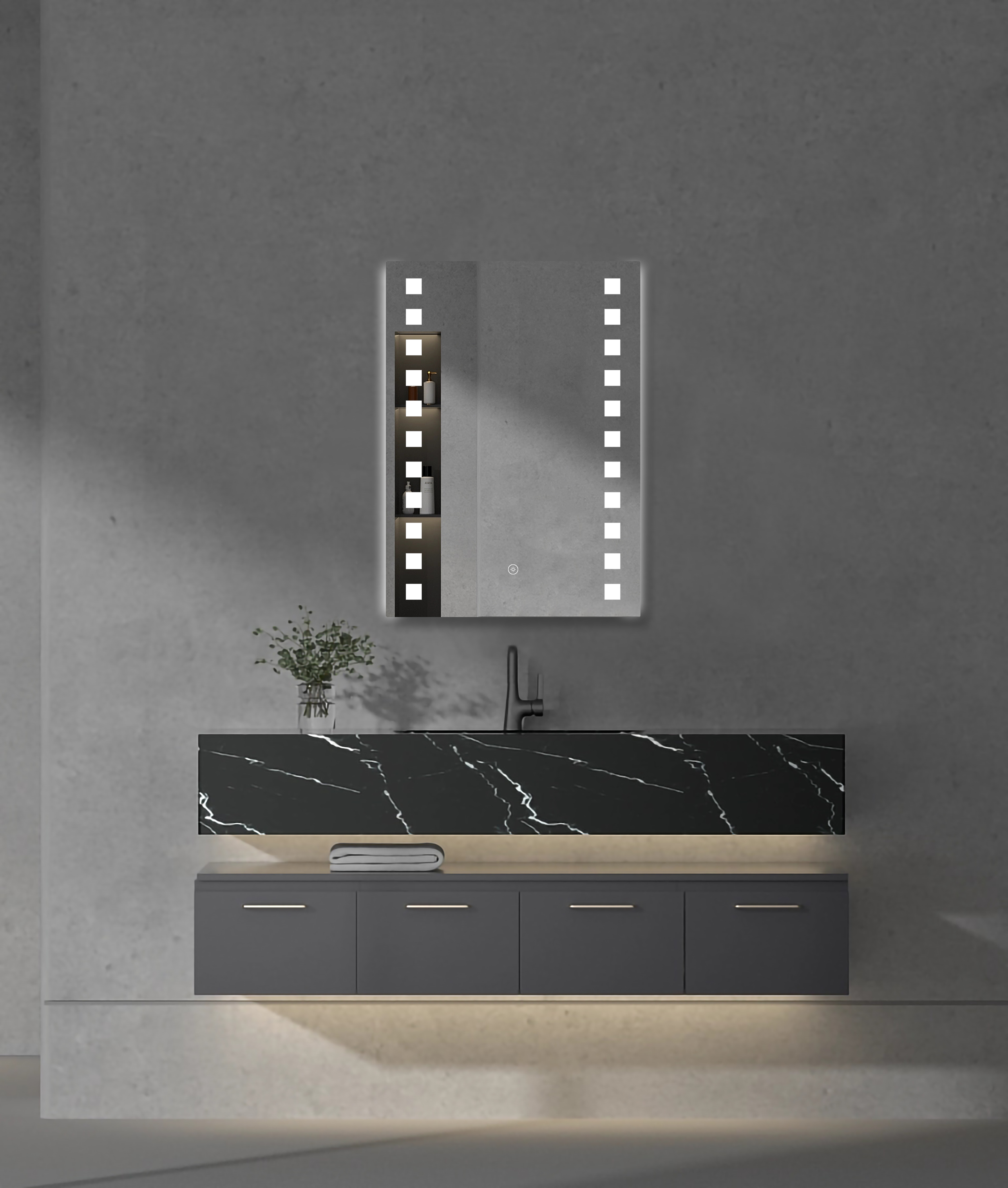 YOWAY LED Bathroom Mirror Wall Mounted LED Smart Mirror Anti-Fog Bathroom Accessories LED Mirror