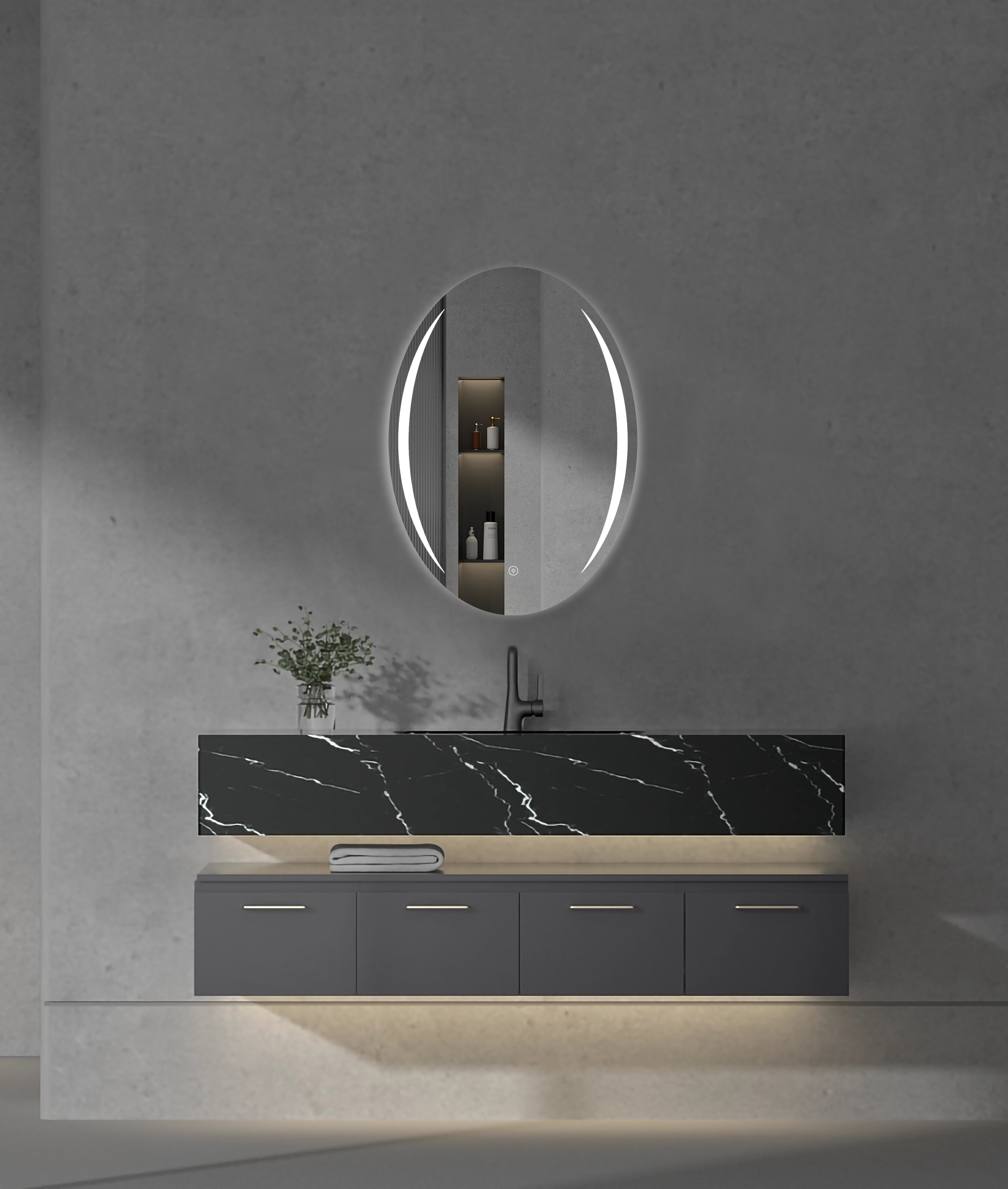 YOWAY LED Bathroom Mirror Wall Mounted LED Smart Mirror Anti-Fog Bathroom Accessories LED Mirror