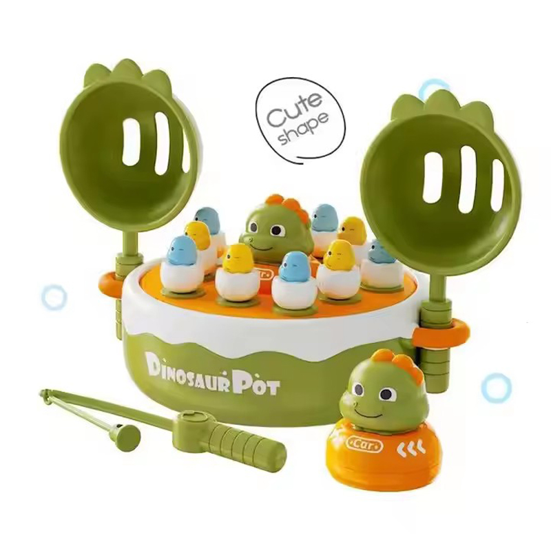 Kids Magnetics Fishing Toy Dinosaur Turntable Toy Desk Games Toy Plastic Toy Electric Toys