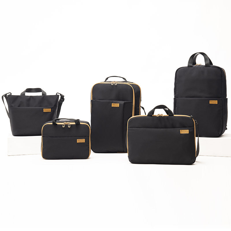 Black twill fabric ladies business bag casual tote bag fashion laptop bag toiletry bag series