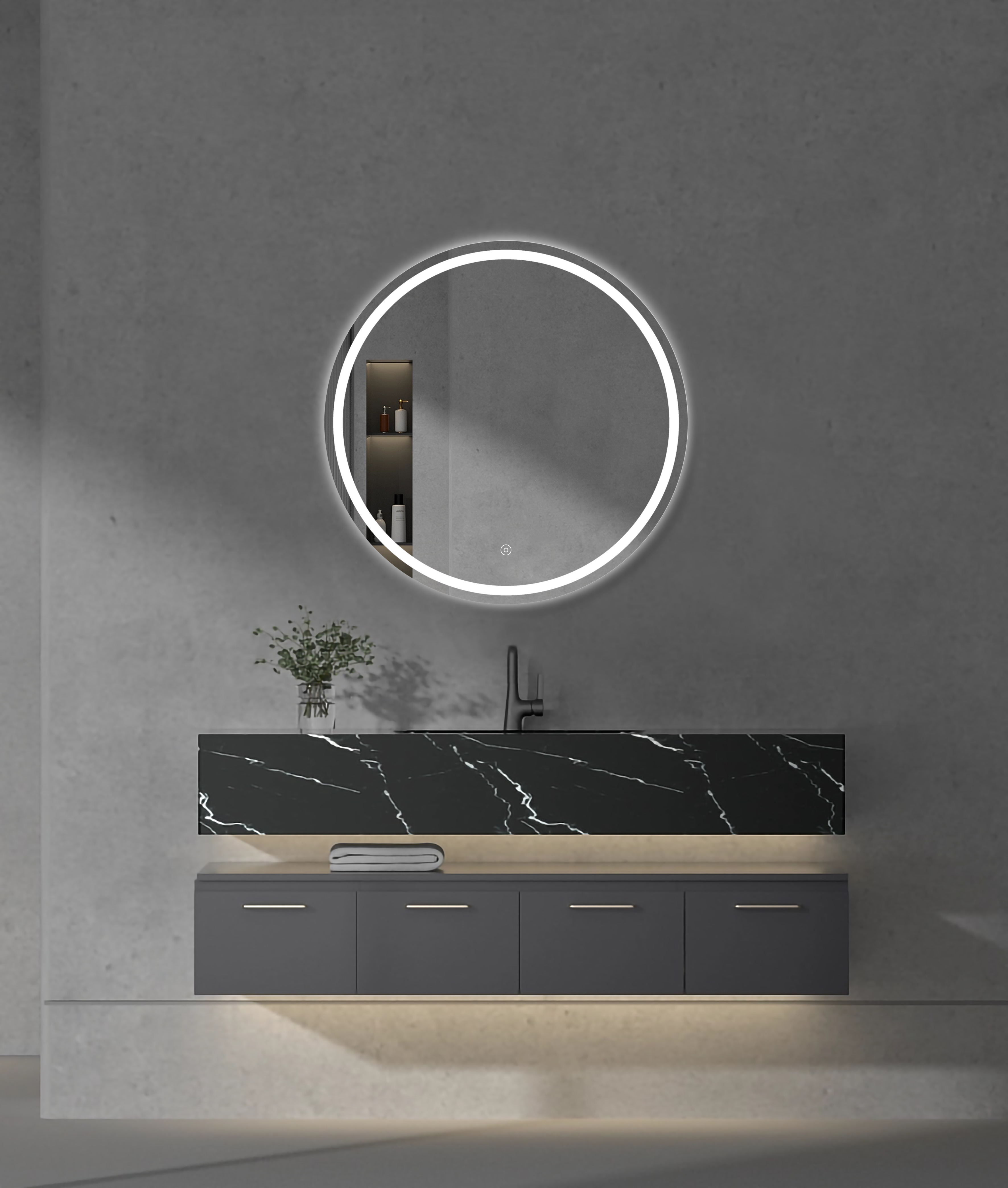 YOWAY LED Mirror Wall Mounted LED Smart Mirror Anti-Fog Home Decor LED Mirror