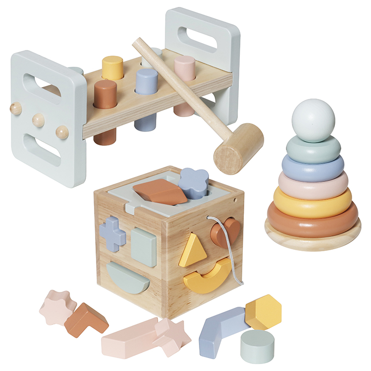 Montessori Shape Recognition Stacking & Hammering Ball Combination Toy