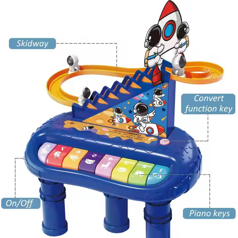 Space Slide Toy Electronic Organ Toy Kids Creative Educational Toy Climbing Toy Music Toy