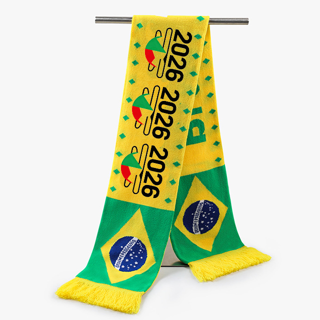 Custom World Sports Event Supporter 2026 Soccer Team Football Cup Rugby Club Fan Knitted Scarves