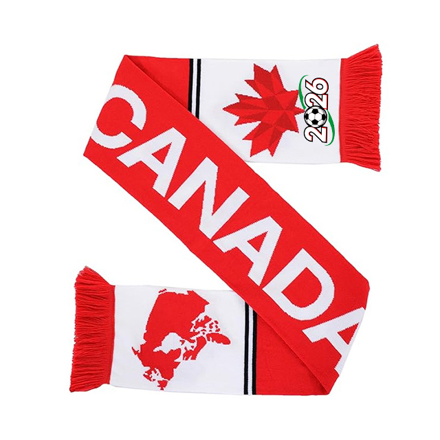 Custom 2026 Canada World Event Football Supporter Soccer Team Cup Sport Club Fan Knitted Scarves