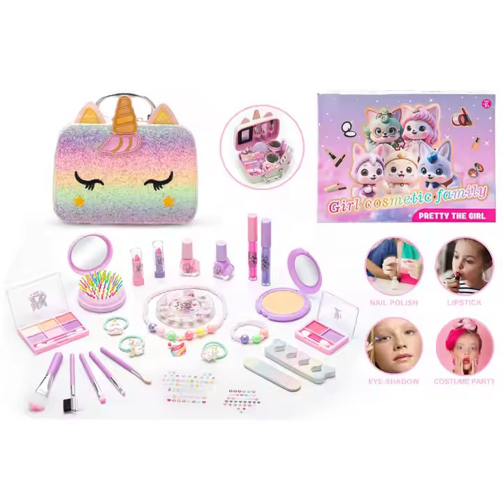 DIY Cosmetic Toy Girls Makeup Kit Toy Pretend Play Toy Girls Gift Toy Make Up Toy