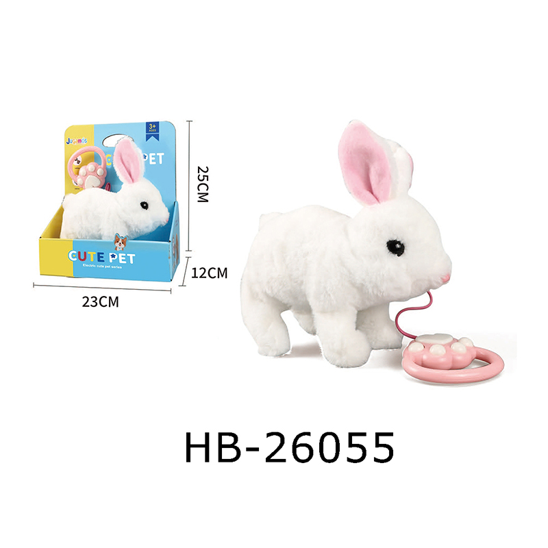 Plush electric rabbit with rope