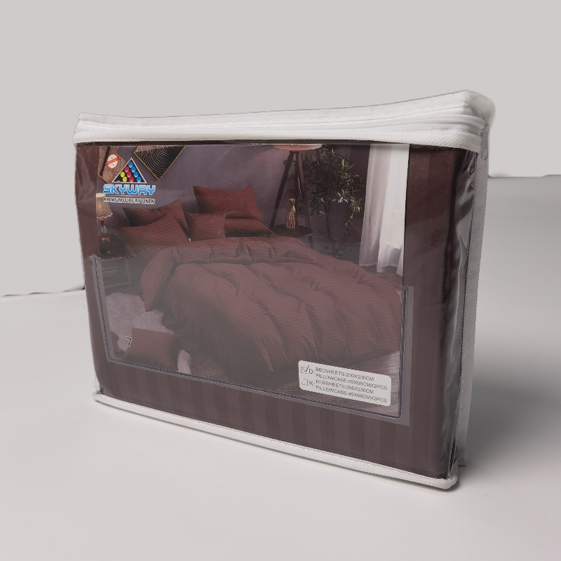 Polyester 1cm stripe bed sheet