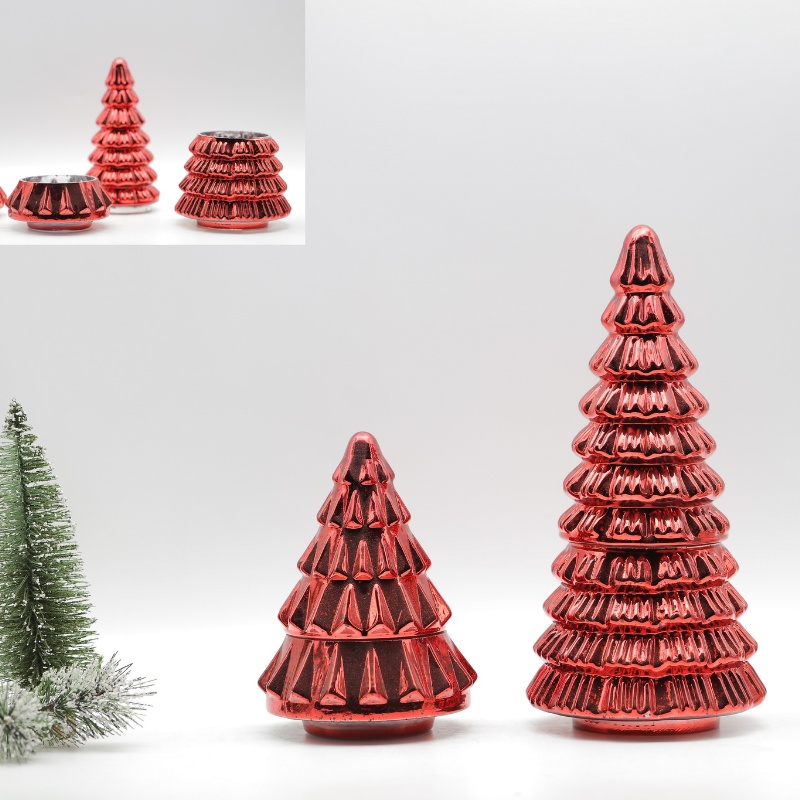 Glass Christmas tree, lighted tabletop christmas, holiday decoration with light