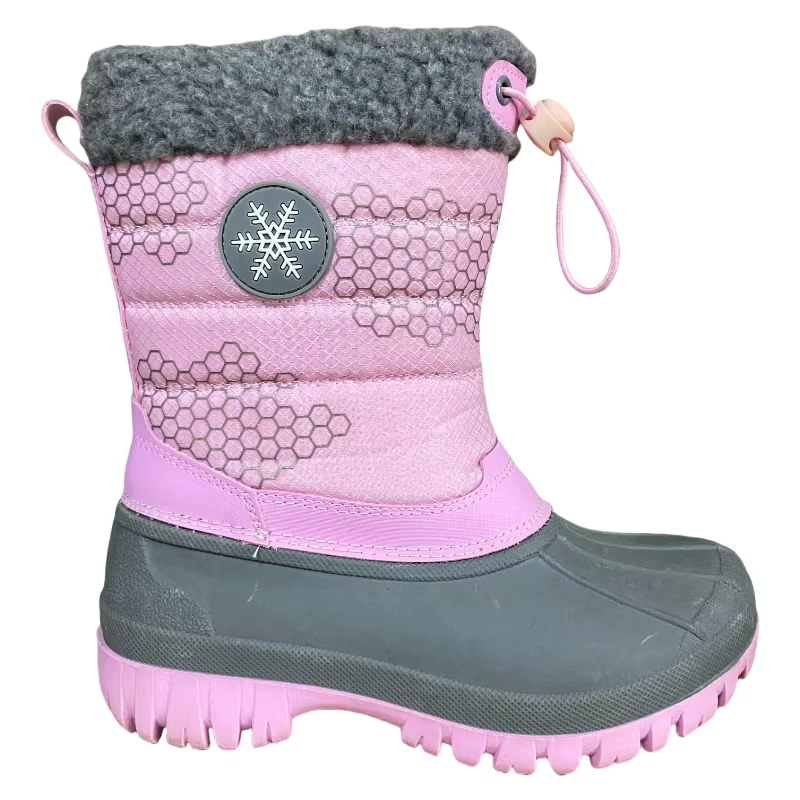 Customized toddler winter warm waterproof insulated faux fur boys and girls hiking boots snow boots