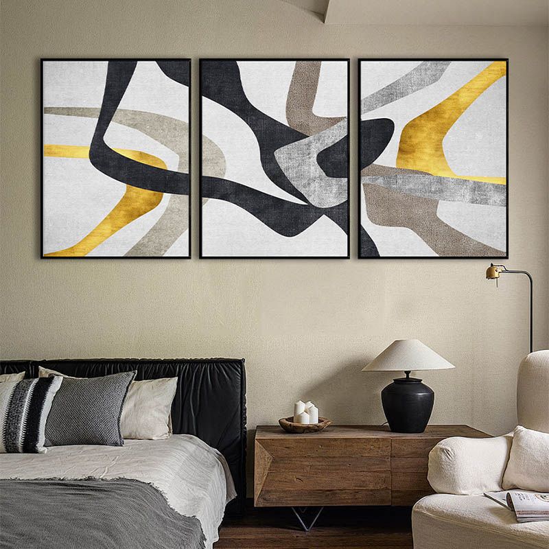 Drop Shipping Bulk Manufacturer Modern Abstract Living Room Art Picture Frame Deco Framed Work Art