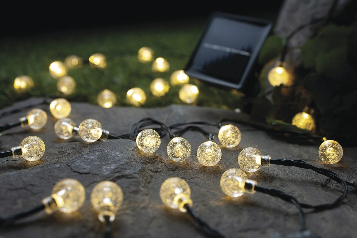 50PK solar bubble string lights