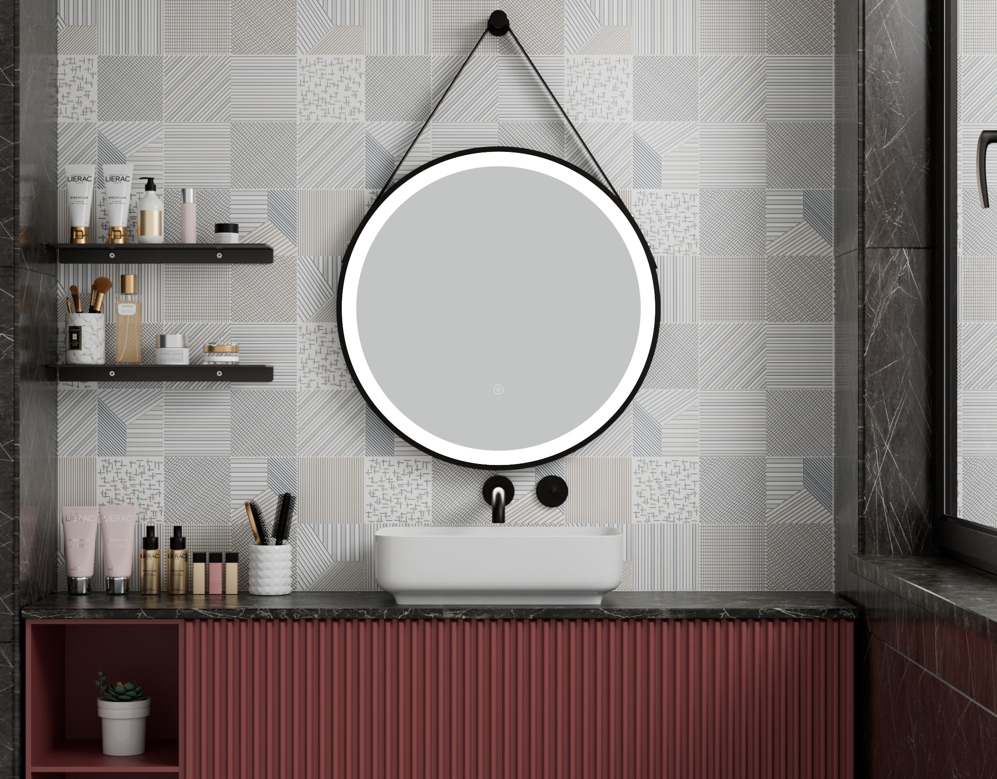 YOWAY LED Bathroom Mirror Wall Mounted LED Smart Mirror Anti-Fog Bathroom Accessories LED Mirror