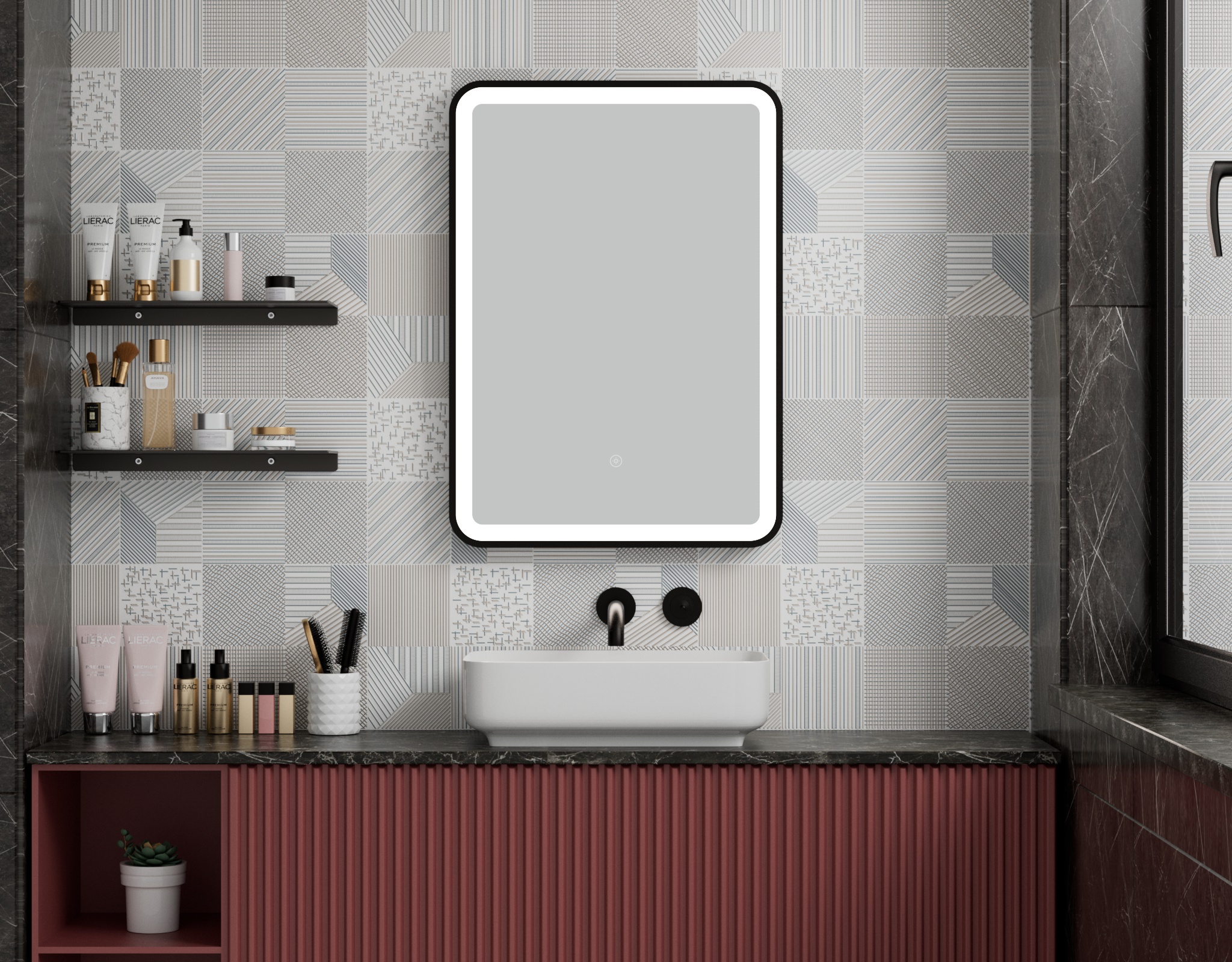 YOWAY LED Bathroom Mirror Wall Mounted LED Smart Mirror Anti-Fog Bathroom Accessories LED Mirror