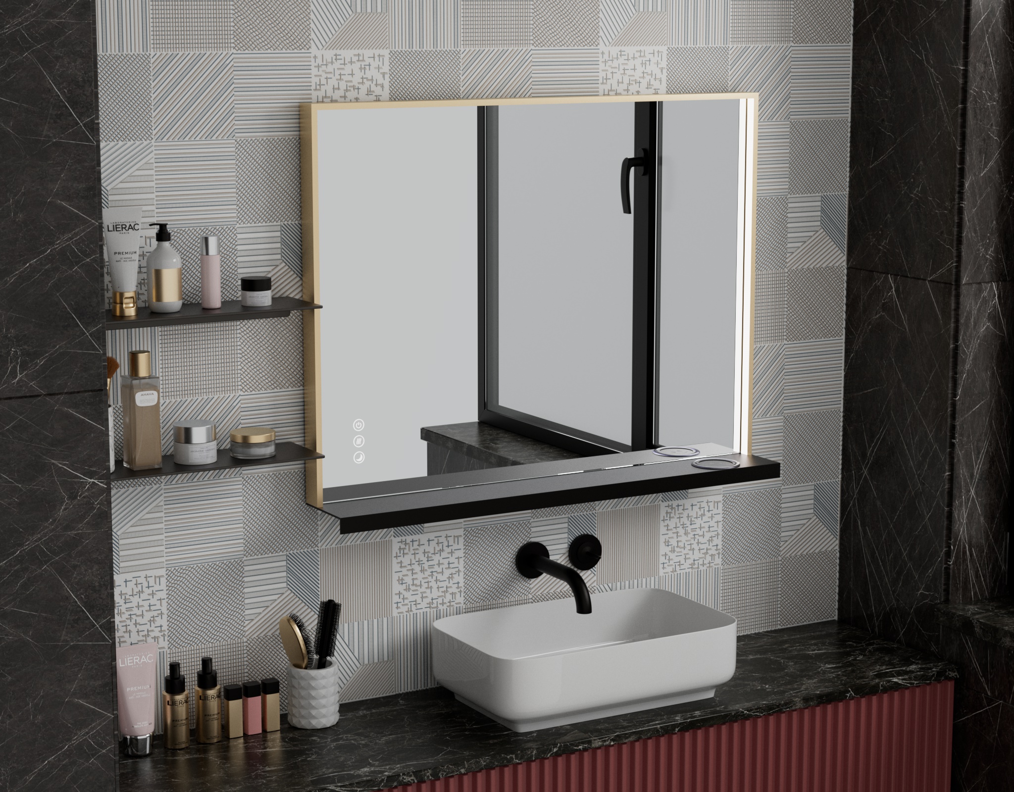 YOWAY LED Bathroom Mirror Wall Mounted LED Smart Mirror Anti-Fog Bathroom Accessories LED Mirror