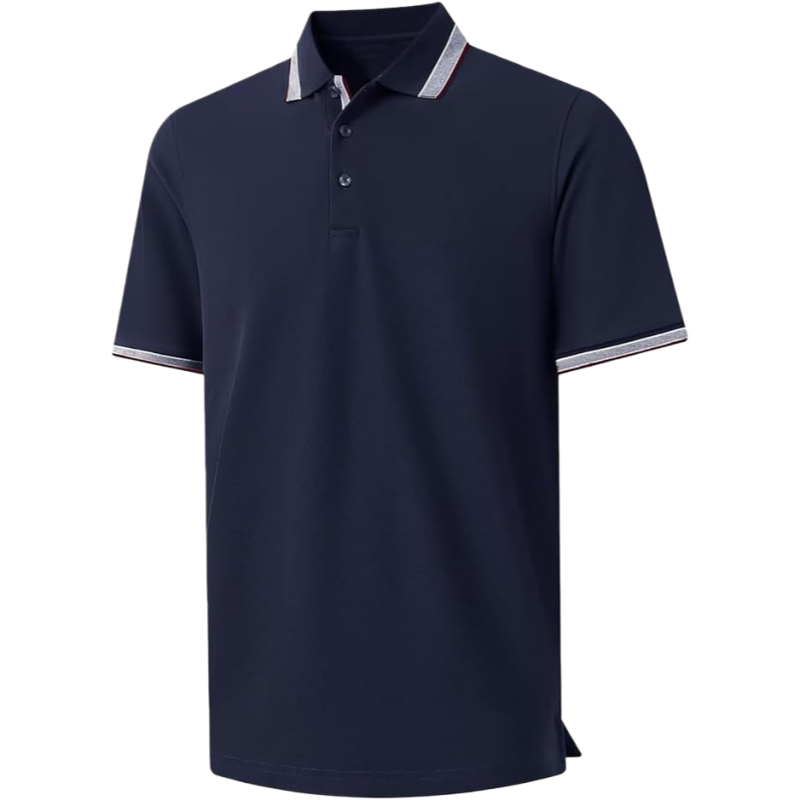 Men's casual short-sleeved polo shirt with buttons suitable for spring and summer